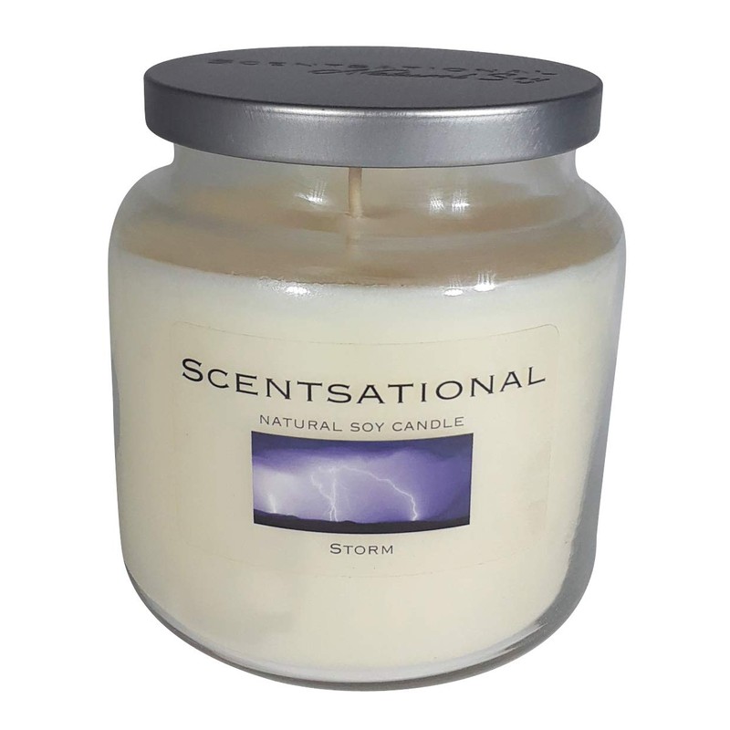 Scentsational Storm Jar Scented Candle - Fresh After Rain Breeze