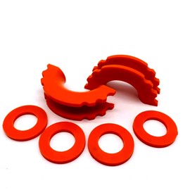 Pack of 2 D-Ring Shackle Isolators with 4 Pieces Washer for 0.75 inch Shackle Gear Design D-Ring Isolators Fits Standard 3/4" Shackle Protect Shackle & Bumper Reduce Rattling 2 Years Warranty (Red)