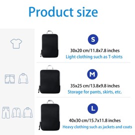 3 Set Compression Packing Cubes with Handle Travel Essential for Suitcases Nylon Portable Storage Bag Luggage Organizer Bags Waterproof for Clothes Storage