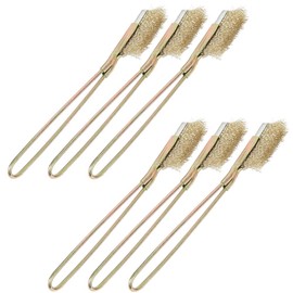 TKY Wire Brush Brass Brush Channel Brush Polishing Metal Rust Remover Cleaning (6 Straight)