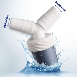 Washing Machine Drain Double Connection Y Adapter for Dishwasher, Dryer, Washing Machine with Input Connector of 19-24 mm and Outlet 40 mm Pipe with Hose Clamp