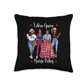 Lush Nursing Black Libra Queen Vibes September Nursing Women Throw Pillow, 16x16, Multicolor