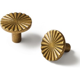 Qudubuy 10 Pack Zinc Alloy Cabinet Knobs, Round Vintage Dresser Knobs, 1.18" D x 0.79" H Antique Bronze Drawer Pulls for Kitchen Cupboard, Bathroom Vanity, Closet Door and Furniture Hardware