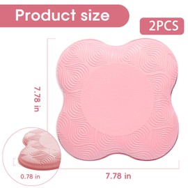 MBHKRRS 2 Pack Yoga Knee Pads Mat Set - Extra Thick Foam Kneeling Pad Cushion for Knees, Elbows, Wrists, Head - Yoga Essentials for Women Men, Non-Slip Pilates, Meditation, Floor Workouts (pink)