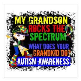 CafePress Rocks Spectrum Autism Square Car Magnet 3 X 3 Square Car Magnet, Magnetic Bumper Display