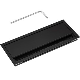Gedotec Cable grommet black square with brush seal | 1 piece - cable passage desk | EXIT G11 ECO | aluminium cable box recessed | 240 x 100 mm | cable outlet office table for inlet
