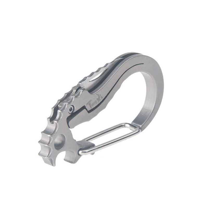Tungyi Titanium Carabiner Keychain Clip, 3-in-1 Multi Function Keychain Looking
