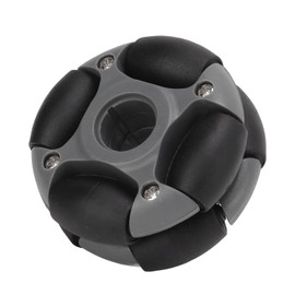 Omni Directional Wheel, Side Mobility Black Gray Load 2kg Omni Wheel 360 Rotating Nylon with Circular and Crossed Shaft Coupling for Robotic Competition