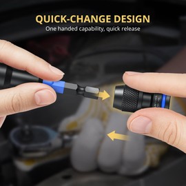 AMTOVL Impact to 1/4 Hex Converter - 1/2 3/8 1/4-INCH Drive Female to 1/4-Inch Hex Adapter with 3PCS Socket Adapter Set for Ratchet Wrench Drivers, Impact Bit Holders, Quick-Change Chuck (Blue)