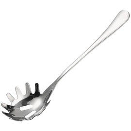 DOITOOL Spaghetti Server Spoon 9.44 Inch Stainless Steel Pasta Spoon with Comfortable Handle for Serving Noodles Dumplings and Eggs Easy to Clean Kitchen Utensil
