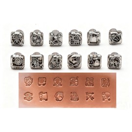 12Pcs Astrological Leather Stamping Tools, Fyrcomft Star Sign Leather Stamping kit for DIY Craft Belts Wallets(12 Patterns+1 Handle)