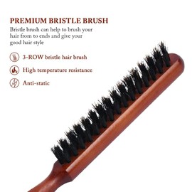 AOOWU Hair Brush, Boar Bristle Brush Teasing Hair Brush, Boar Bristle Styling Brushes, Professional Salon Comb for Long Thick Curly