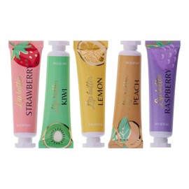 Expressions 5pc Lip Butter Collection - Simply Sweet Fruit Flavored Lip Butter Balm Set | Moisturizing Squeeze Tube Lip Butters for Everyday Lip Care and Lip Repair