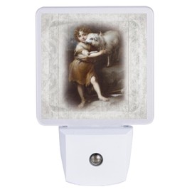 Dexsa St John The Baptist & The Lamb Night Light - LED Plug in Auto On/Off - Automatic, Safe, Illuminates | Adds The Perfect Touch to Any Room | Inspirational Nightlight