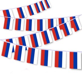 MacLand 30 PCS Russia Flag String,32 FT Russian Bunting,Decoration Banner for Outdoor Indoor Patio Yard Decor