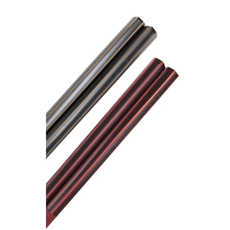 111 Husband and Wife Chopsticks Hexagonal Moon Flash, Black, Red,