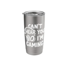 Can't Hear You I'm Gaming Funny Headset Graphic Video Games Stainless Steel Insulated Tumbler