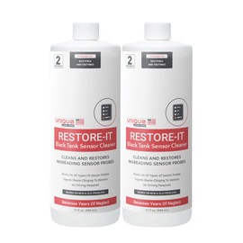 Unique Restore-It RV Black Tank Sensor Cleaner Liquid - Cleans and Restore Misreading Sensor Probes by Removing Stuck-On Waste - 2 Treatments Per Bottle 32 oz (2-Pack)