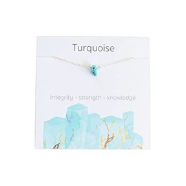 COLORFUL BLING Gold Plated Dainty Beaded Crystal Necklace Purple Natural Healing Chakra Stone Choker Necklace for Women Spiritual Reiki Quartz Jewelry-turquoise