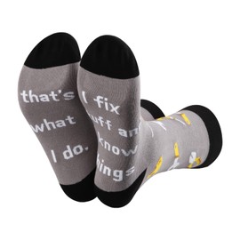 MBMSO Maintenance Worker Gifts 2 Pairs That's What I do I Fix Stuff and I Know Things Socks Handyman Gifts Repair Man Gift (Maintenance Worker Socks)