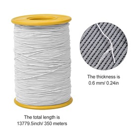 Elastic Cord for Bracelets, 350m/1148 Feet Bracelet String Bead Cord for Jewelry Making, Necklaces, Beading and Crafts(White)
