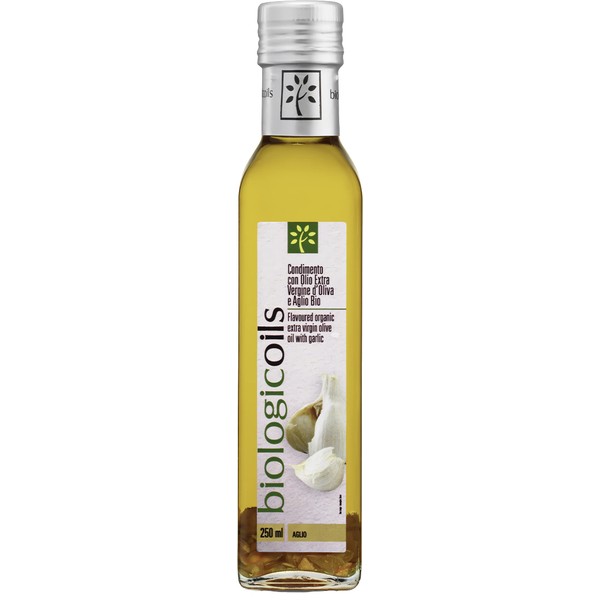 Biologicoils Organic Extra Virgin Olive Oil Garlic 8.5 fl oz (250 ml) (Contains Italian Organic Garlic, Cold Pressed Low Pressed, Organic JAS Certified, Additive-Free, Perfect for Flavored Dishes)