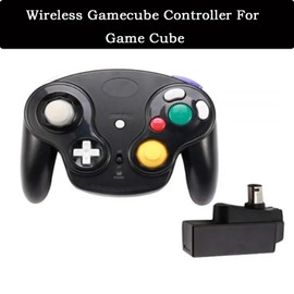 Game Cube Controller,NGC 2.4G Wireless Classic Controller for Wii Game Cube, With Receiver Adapter (Black 2 PACK)