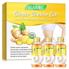 Ginger Shower Gel, Lymphatic Drainage Herbal Shower Gel, Organic Shower Gel (3 x 30 ml)
