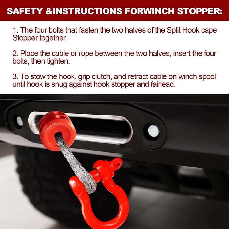 IMCCZONY 4Pcs Winch Stopper Compatible with ATV SUV ORV Cable