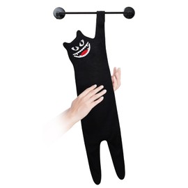 Monster Towel,Black Cat Funny Hand Towels for Bathroom Kitchen-Cute Smiley Decor Hanging Face Towels-Unique Mothers Day Valentines Day Housewarming Birthday Gifts for Women Mom Cat Lovers (Alva)