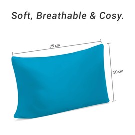 Pamposh Pillow Cases 2 Pack Super Soft Brushed Microfibre Pillow Covers Hypoallergenic Breathable Non Iron Envelope Closure Blue Pillow Cases