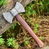 handmade forged Damascus steel double head axe Labrys tomahawk leather