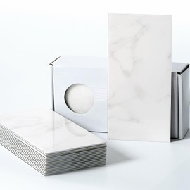 Es Deco Marble Style Tile Sheet Kitchen Tile Sticker Waterproof Heat Resistant Marble Tile Wall DIY 23 Sheets (Carrara White)