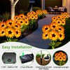 Solar Sunflower Lights Outdoor Garden Decor, 6 Pack Solar Flowers