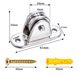 KCNOFNC Pulley Pulley with Ball Bearing, Pulley for Ropes, Sun Sail, Greenhouse, Canopy, Pack of 2