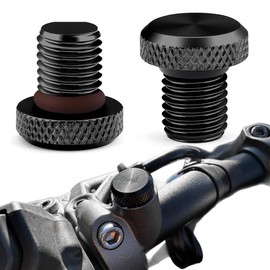 XPEX 2 Stück M10 Motorrad Spiegel Stopfen CNC Abdeckung Blindstopfen Aluminium Anodische Oxidation Schrauben Gewinde Verkleidungsschrauben Rechtsgewinde/clockwise(Schwarz)