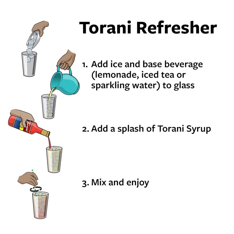 Torani Flavored Drink Syrup Soda Shop Variety Pack, Raspberry, Peach,