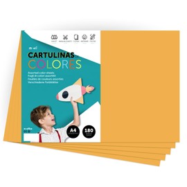 A4 Colour Card - Intense Colours - 180g Colour Sheets for Crafts, Printing Your Documents and Creative Designs - A4 Colour Sheets m-office (25 Sheets, Golden Yellow)