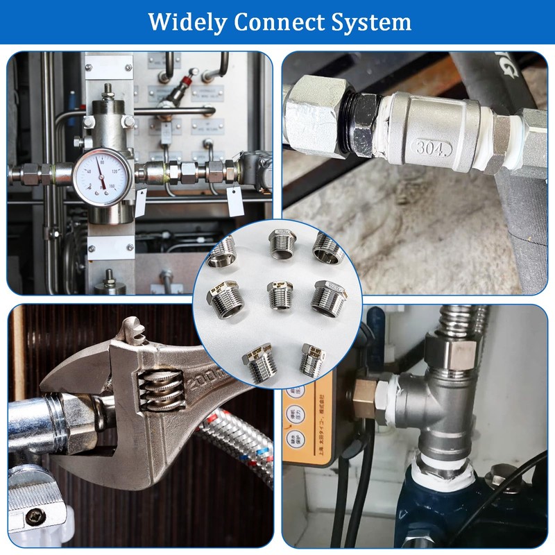 2 bujes de acero inoxidable (3/4"-3/8")