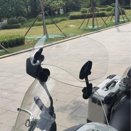 ONGMEIL Adjustable Clip-on Screen Windshield Spoiler Air Deflector Universal for Yamaha Suzuki