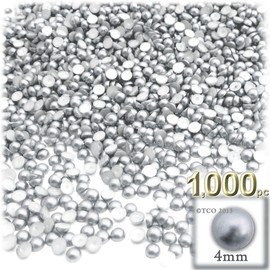 1,000pc Pearl Finish Half Dome Beads, Round, 4mm, Multi Mix