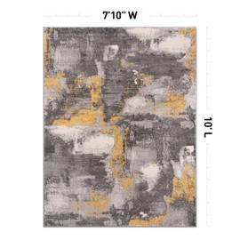 Rugshop Brighton Modern Abstract Stain Resistant Soft Area Rug 7'10" x 10' Yellow