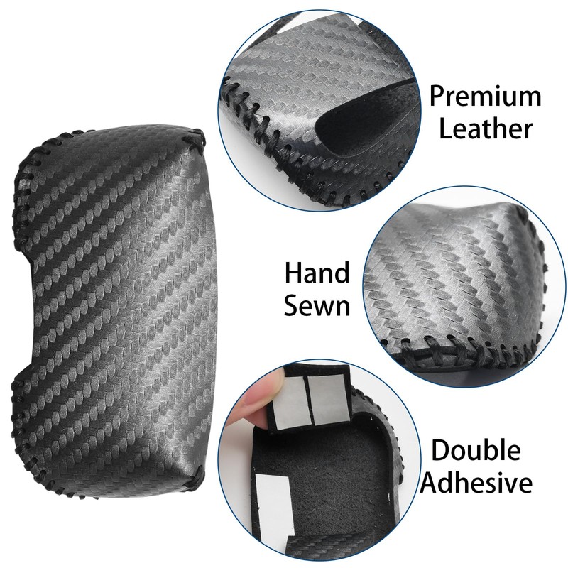 SUNBREATH Car Seat Belt Buckle Cover Carbon Fiber Leather Seatbelt