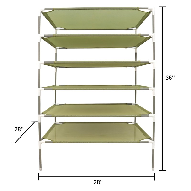 RURAL GROW Sweater Drying Rack,6-Layer Flat DryingRack Stackable, Mesh Fabric
