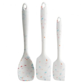 Trudeau White Confetti 3pc Silicone Spatula & Spoonula Set