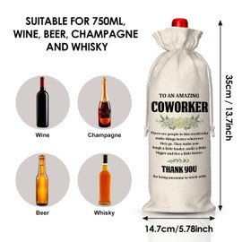 EUFJDKSL Thank You Gifts Wine Bag-Employee Appreciation Gifts for Coworkers Staff Social Worker, Retirement Wine Bag for Retired Teacher Nurse Mentor