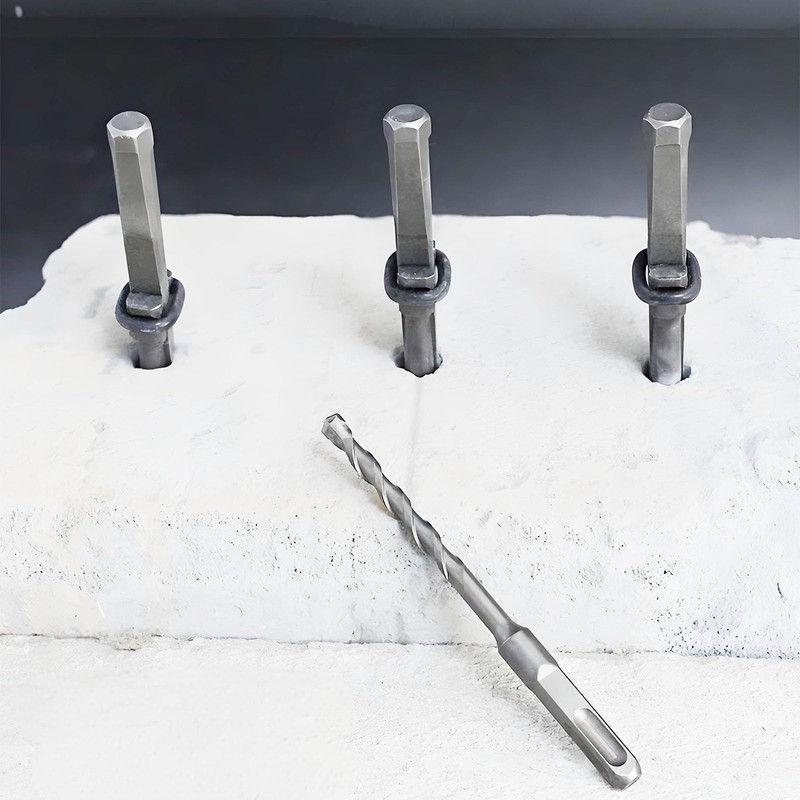 7 Pack Rock Splitting Wedges 5/8" with Drill Bit, Feathers