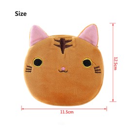 Gouccpu 4 Pcs Cat Face Coin Purse Pouch Change Holder with Zipper For Women Girls, Cute Animal Cartoon Change Money Organizers Purse Wallet Trinket Jewelry Bag Gift Bag, Berry