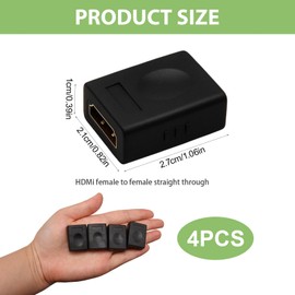 4PCS HDMI Female to Female Adapter, HDMI Connector Coupler for Extending HDMI Cables, Supports Audio and Video Transmission, Compatible with TV, Monitor, Projector, Computer and Gaming Devices