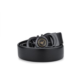 Ratchet Leather Belt for Men,Fashion Belt Men Automatic Buckle,with Elegant Gift Box, Black 02, 36"-39" Waist Adjustabl